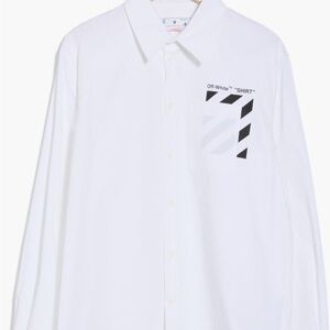 Off-White Men's White and Black Graphic Shirt